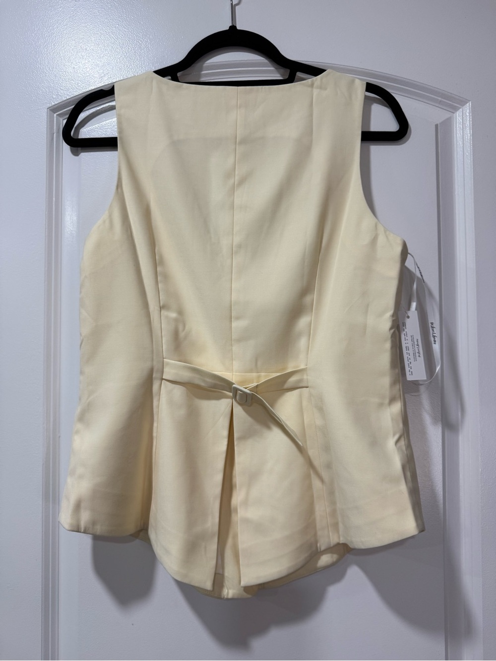 For Love & Lemons Elanah Vest Butter Yellow Gingham Lined M - Picture 10 of 11